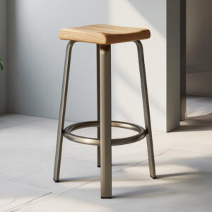 oak-and-steel-stool